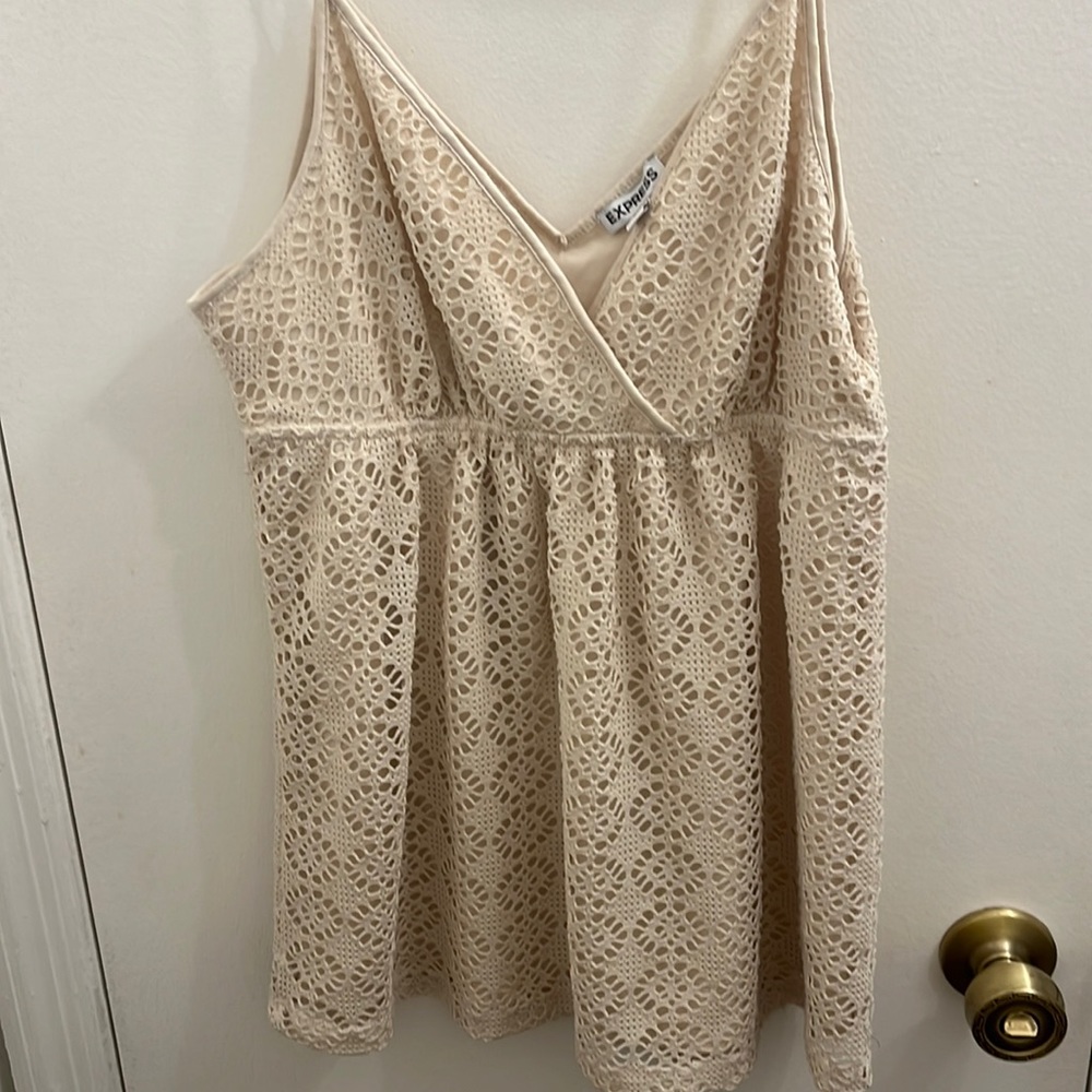 Express creme colored blouse spaghetti strap